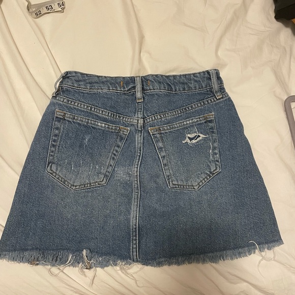 Free people denim a line distressed mini skirt - Picture 7 of 8